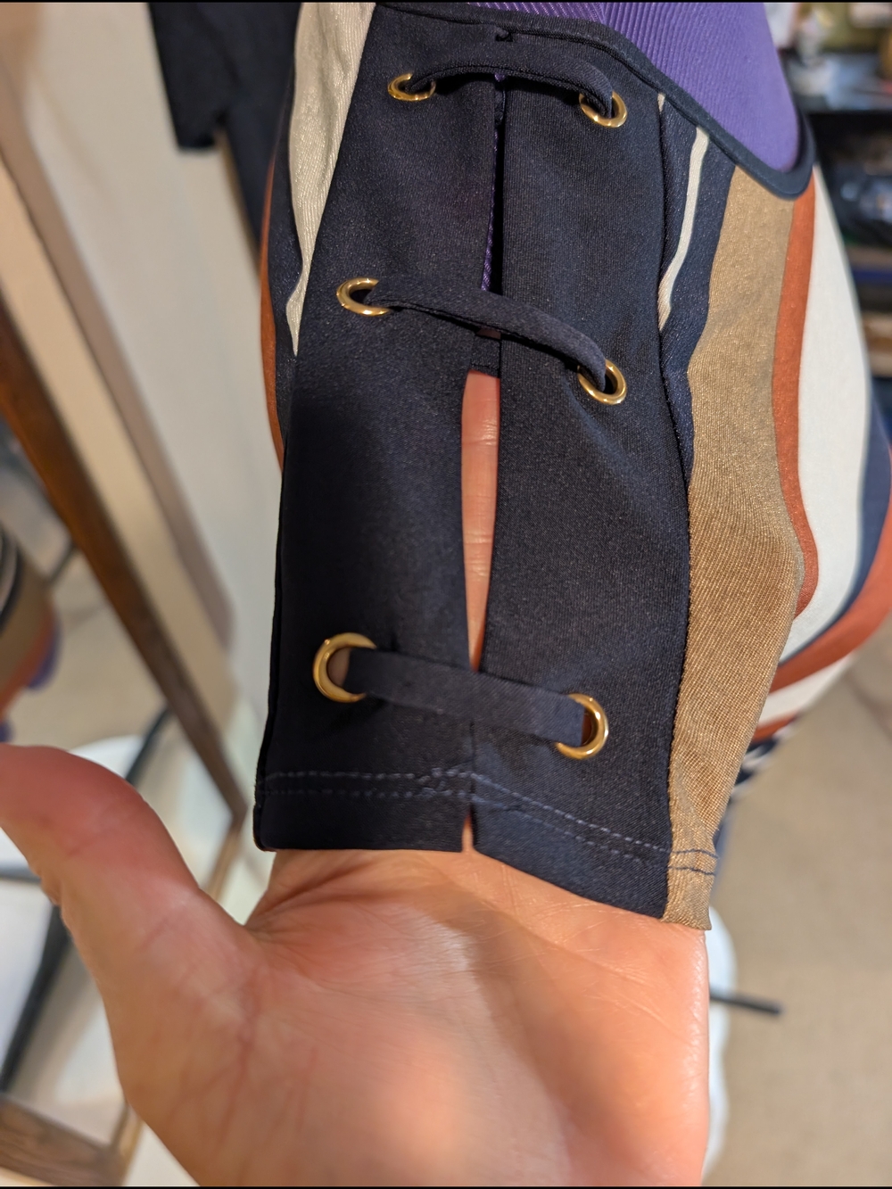 Women’s Striped Short Sleeve Tee in Navy, Rust & Cream - Picture 4 of 10